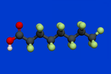 全氟辛酸分子的模型.